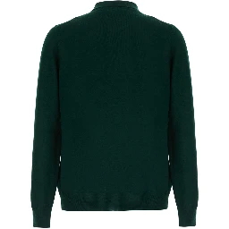 Green Polo Shirt Sweater in Wool Blend Men