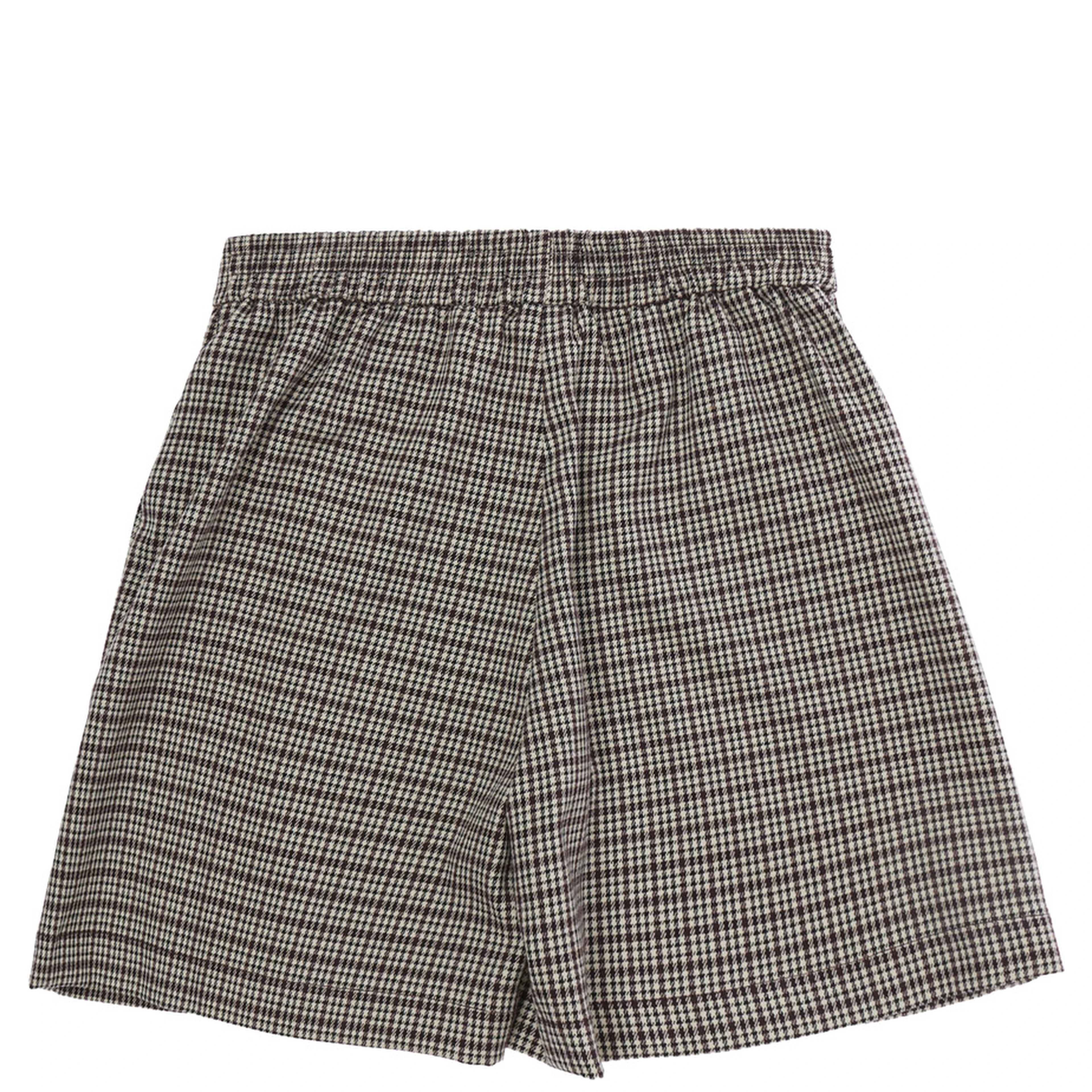 Brown Skirt with Houndstooth Motif and Sequins Decoration in Tech Fabric Girl