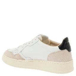 Low Top Sneaker Medalist with Beige Suede Details in White Leather Men