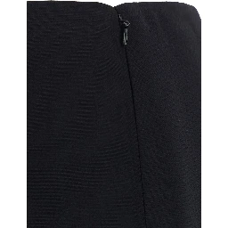 Black Skirt with side zip closure in wool and silk Blend Women