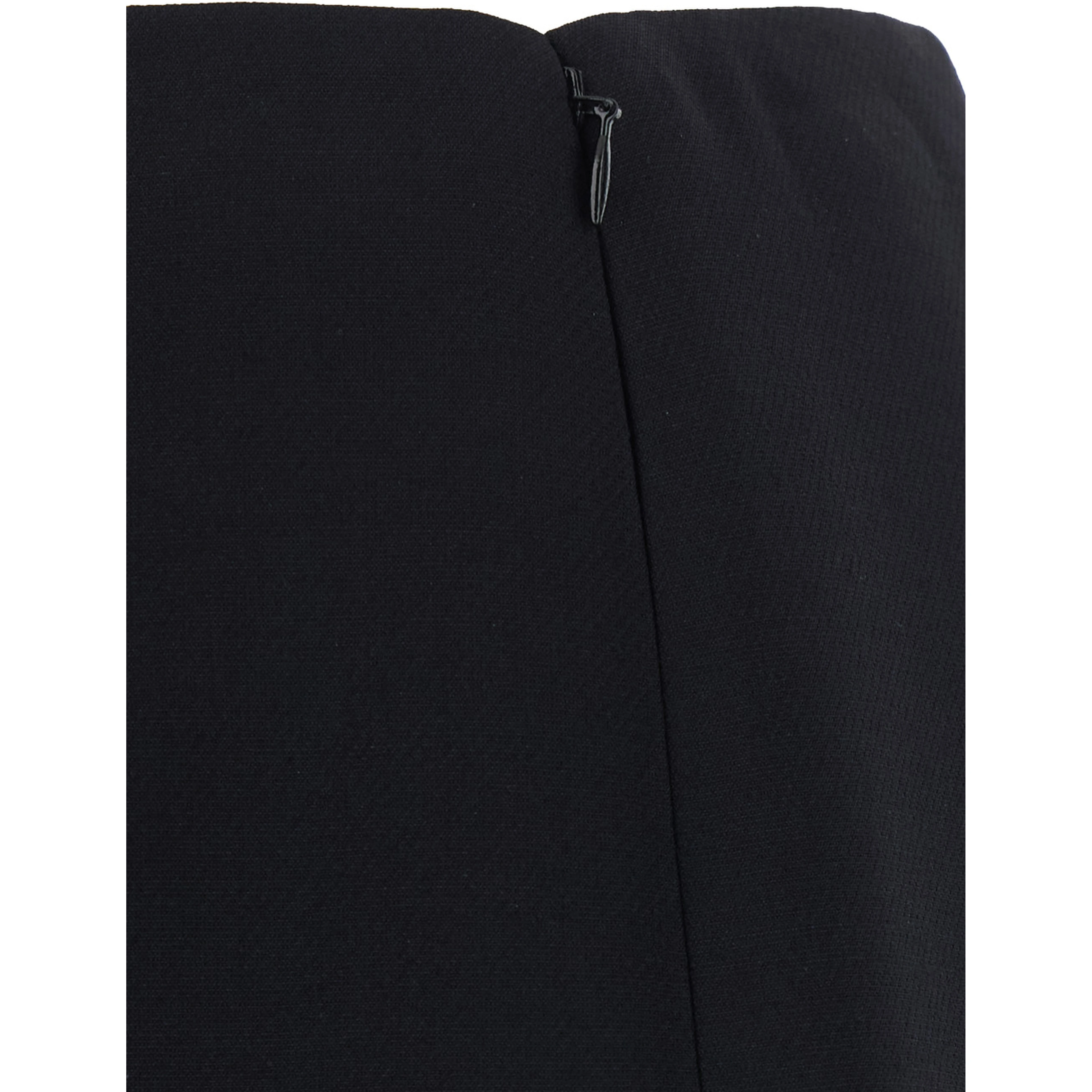 Black Skirt with side zip closure in wool and silk Blend Women