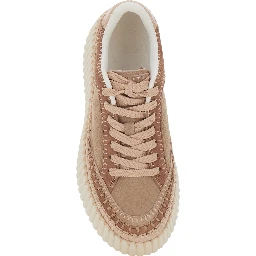 Nama Pink Sneakers with Platform and front laces in suede for women