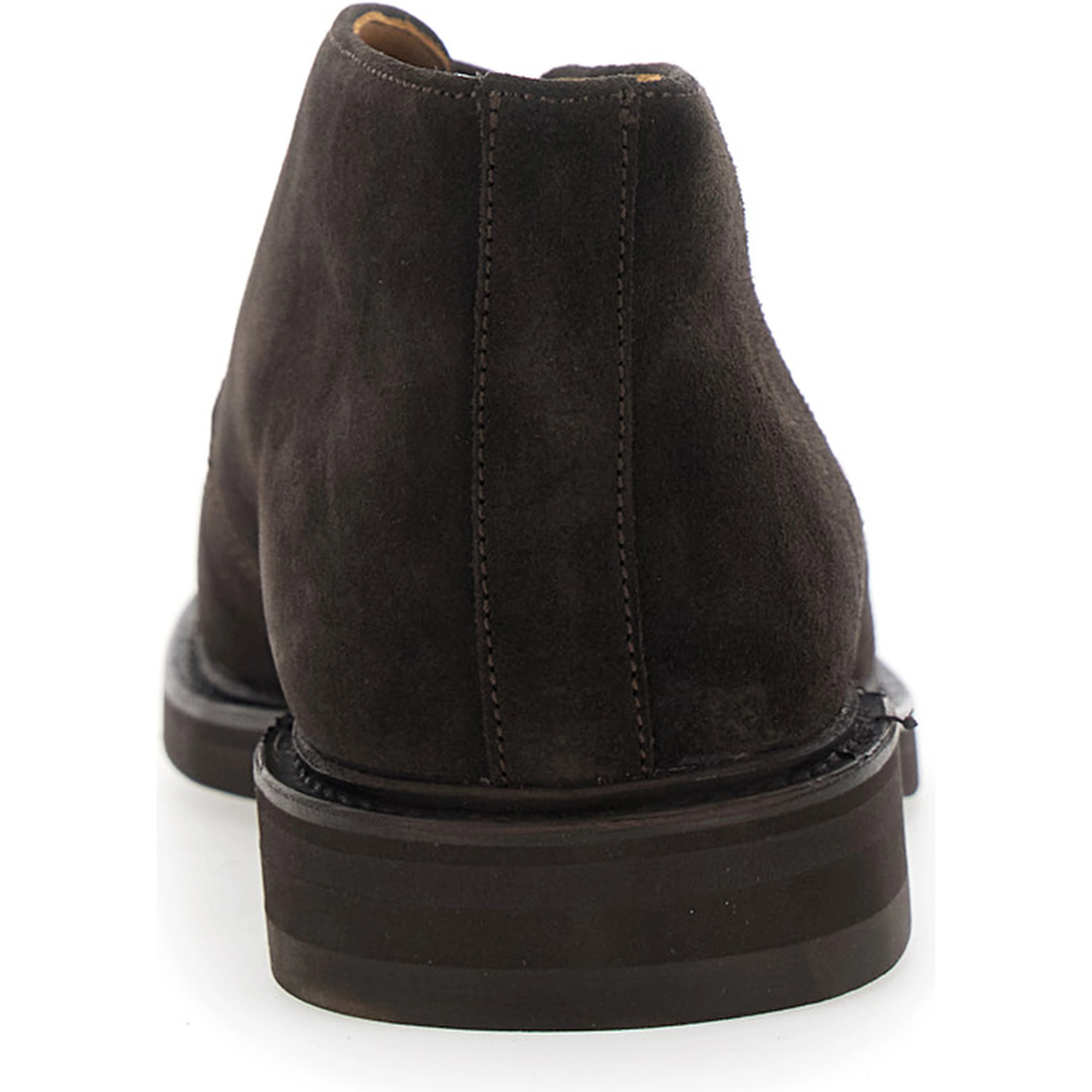 Brown lace-up shoes with rounded toe and low heel in suede for men
