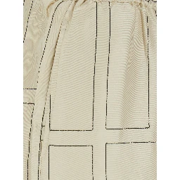 White Bermuda Shorts with elasticated waist and all-over monogram in silk for women