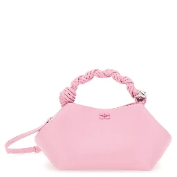 Bou Pink Handbag with Braided Handle and Butterfly Plate on the Front in Leather Blend for Women