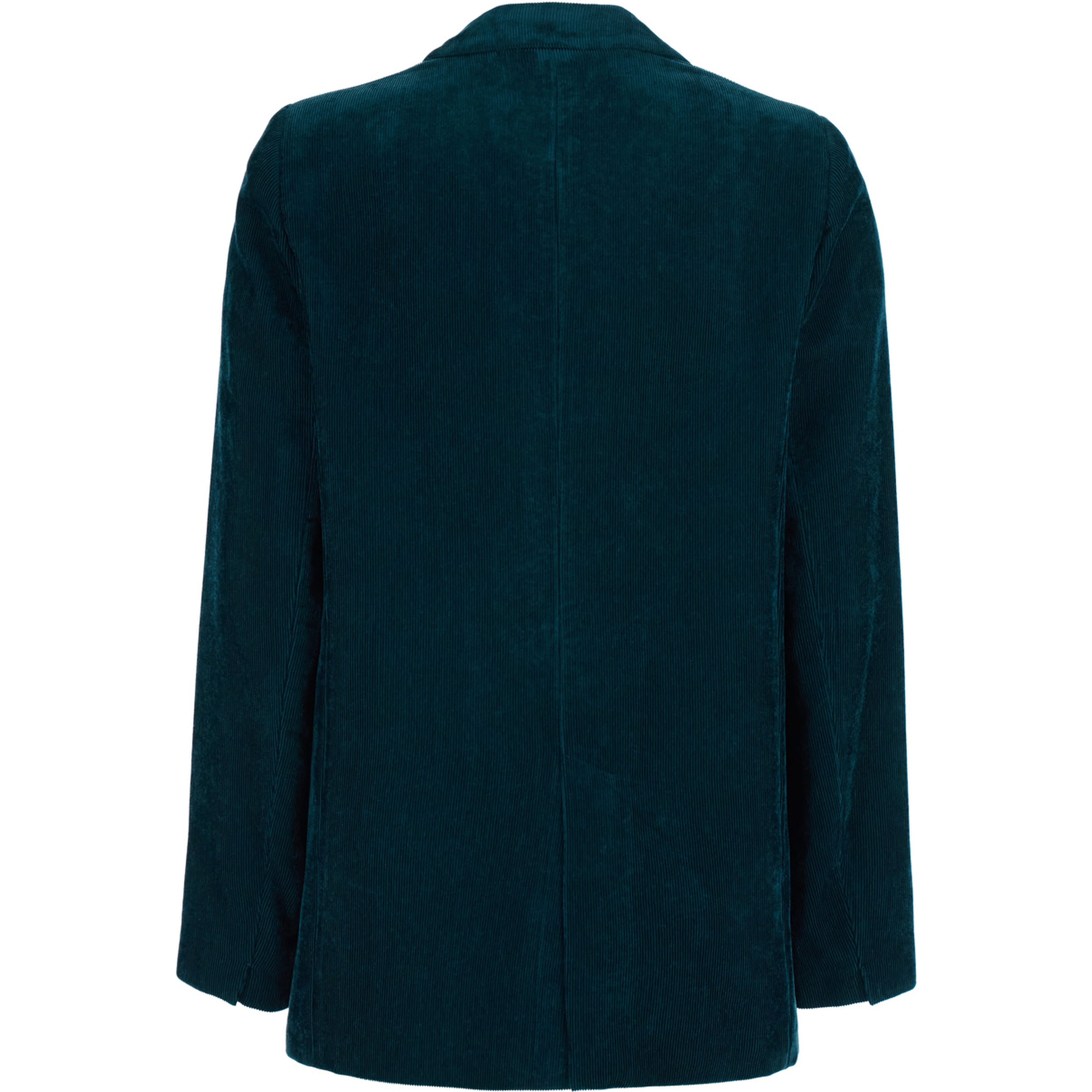 Blue single-breasted Jacket with Peak revers in corduroy for women