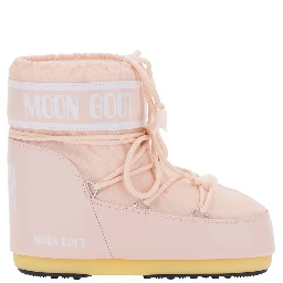 Pink ankle boots with logo lettering and lace-up closure in Tech Fabric women