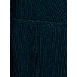 Blue single-breasted Jacket with Peak revers in corduroy for women