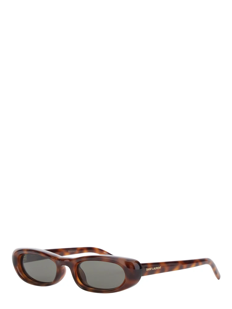 557 Brown Sunglasses with cat-eye leopard design and Logo lettering on the temples in acetate for women