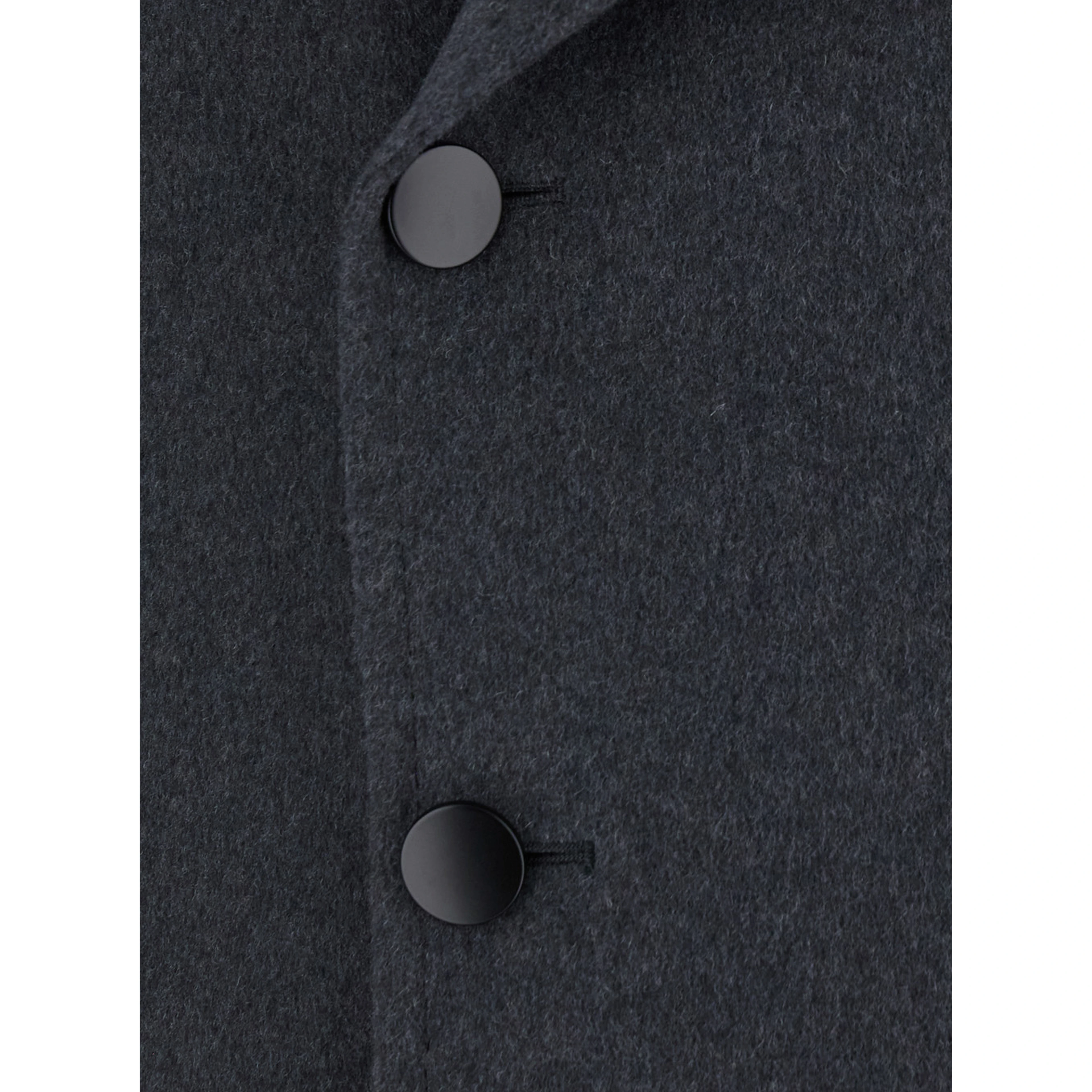 Arden Gray Double-breasted Coat with Notched Revers and Half Belt in Wool for Men