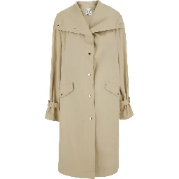 Oversized Cotton Trench with beige cotton women