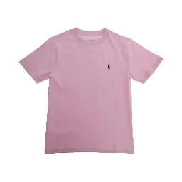 Pink T-Shirt with Front Logo in Cotton for Women