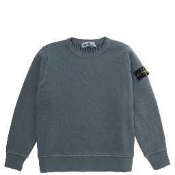 blue Hoodie with logo patch on the sleeve in cotton for Boy
