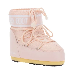 Pink ankle boots with logo lettering and lace-up closure in Tech Fabric women