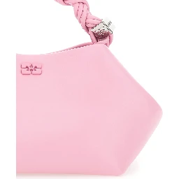 Bou Pink Handbag with Braided Handle and Butterfly Plate on the Front in Leather Blend for Women