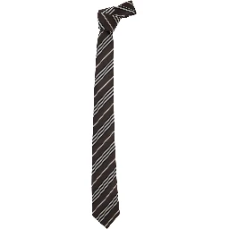 brown Tie with all-over stripe motif in silk for men
