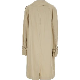 Oversized Cotton Trench with beige cotton women