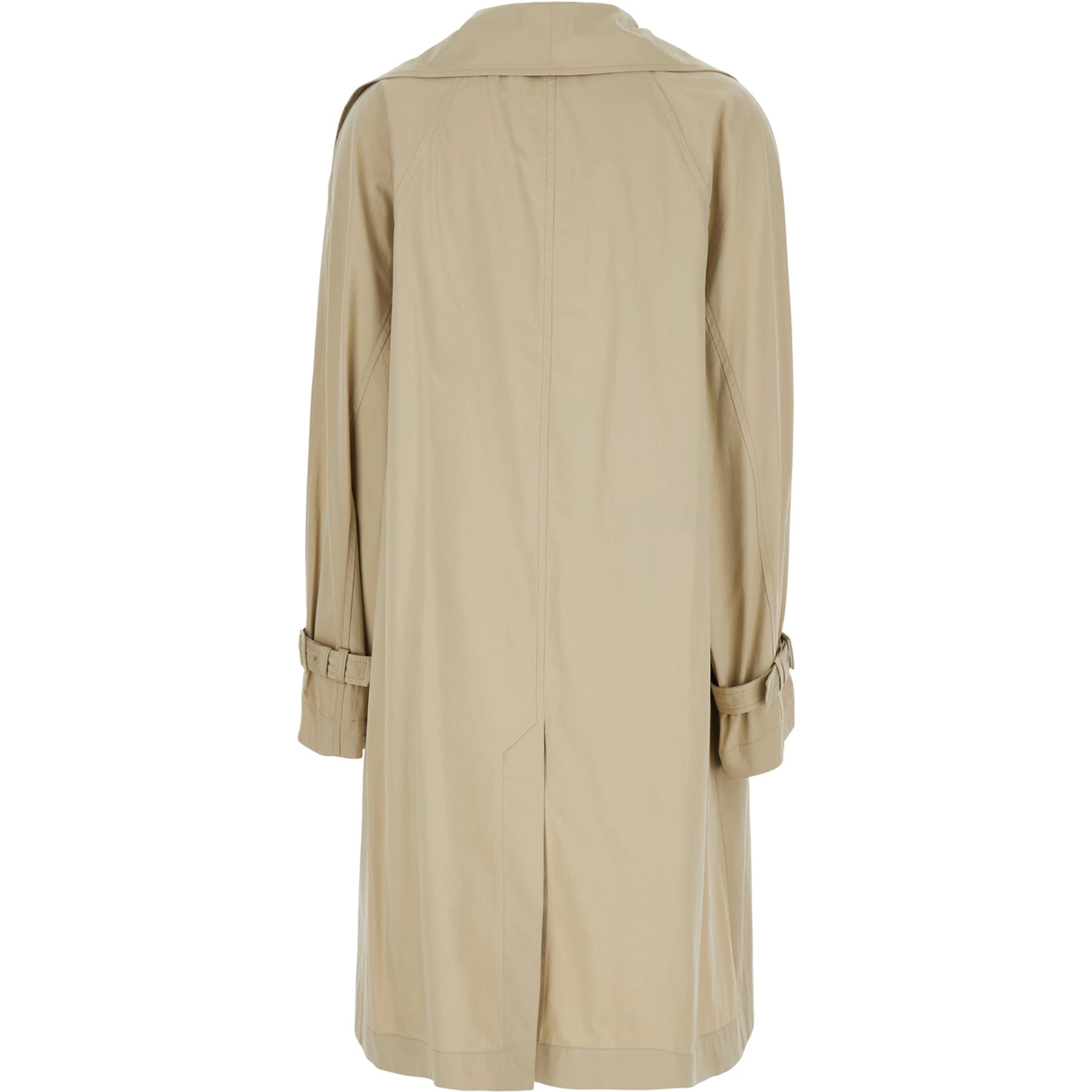 Oversized Cotton Trench with beige cotton women