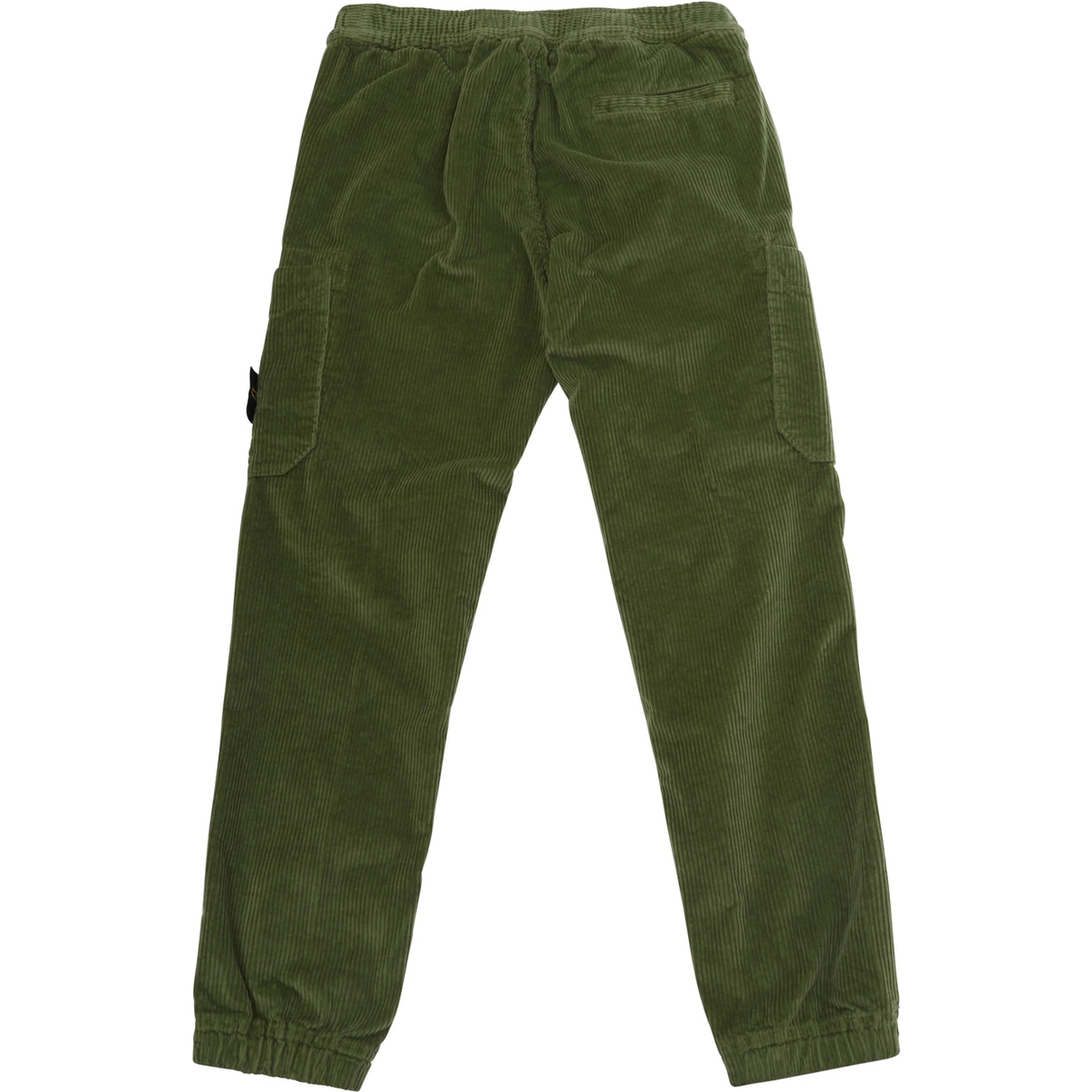 Green Pants with elasticated waist and logo patch on the front in cotton Boy