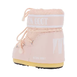 Pink ankle boots with logo lettering and lace-up closure in Tech Fabric women