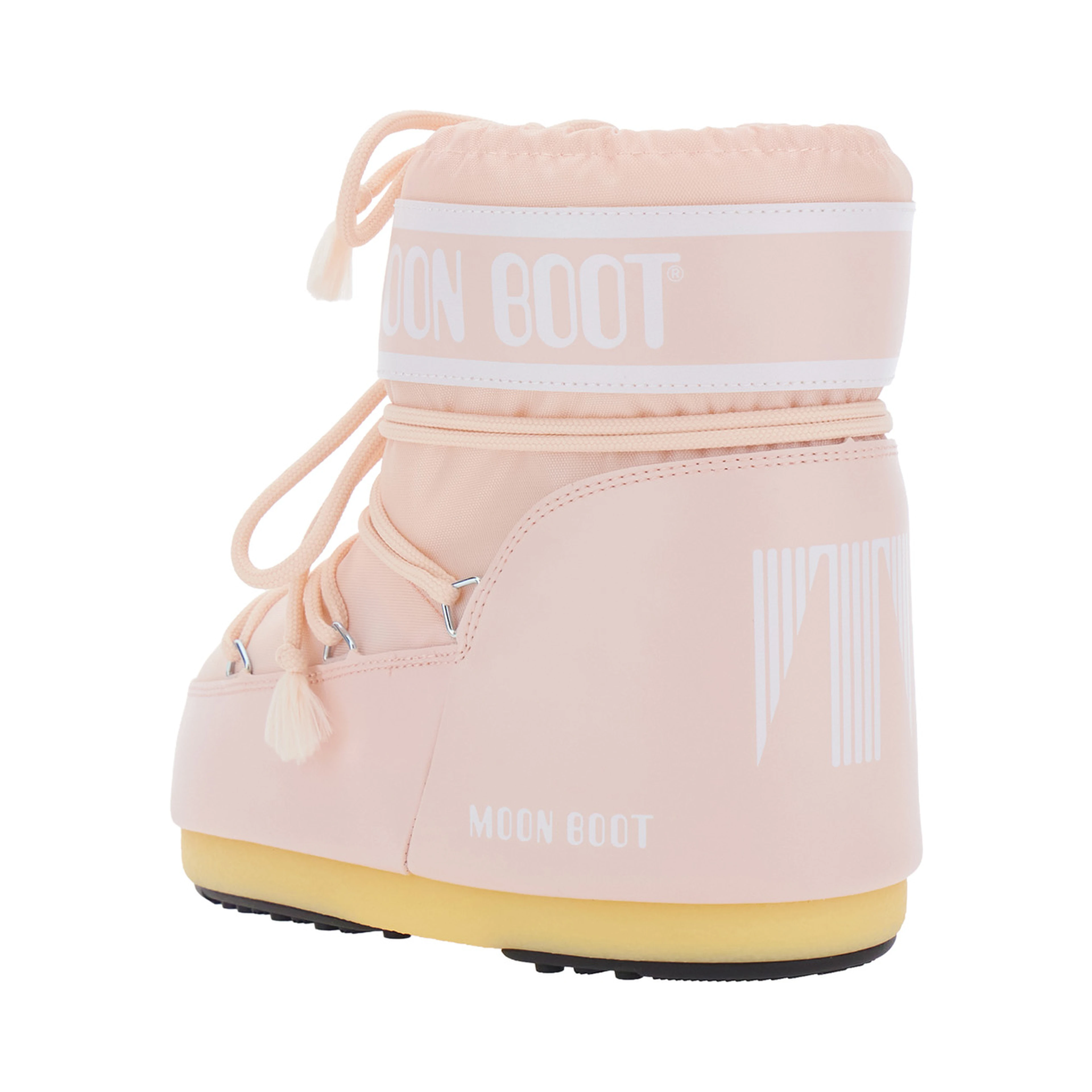 Pink ankle boots with logo lettering and lace-up closure in Tech Fabric women