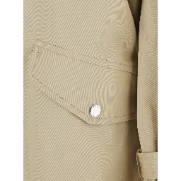 Oversized Cotton Trench with beige cotton women