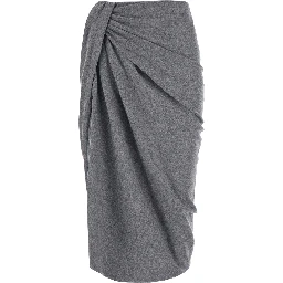 JELDIA grey Skirt with gathered design in fabric and wool for women
