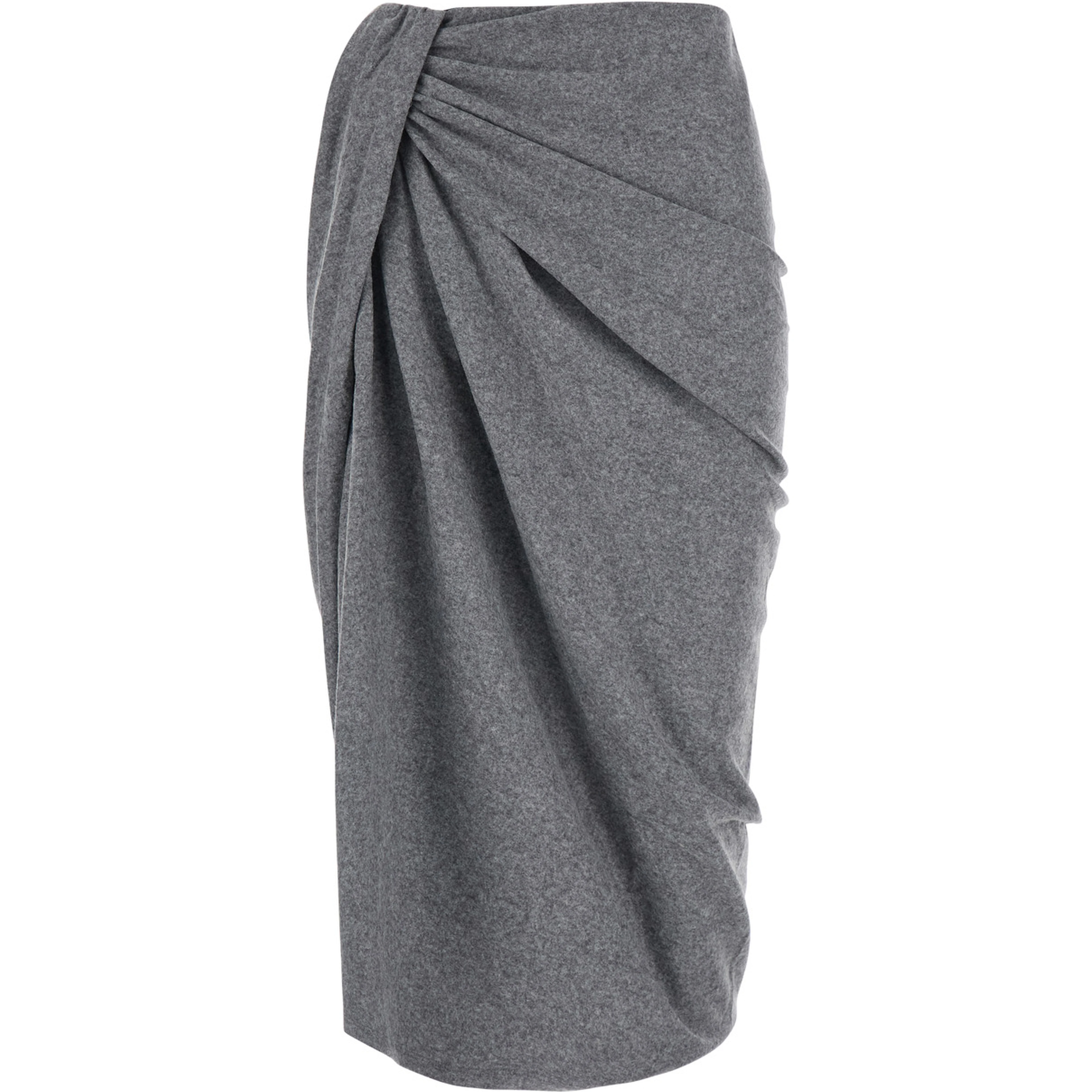 JELDIA grey Skirt with gathered design in fabric and wool for women