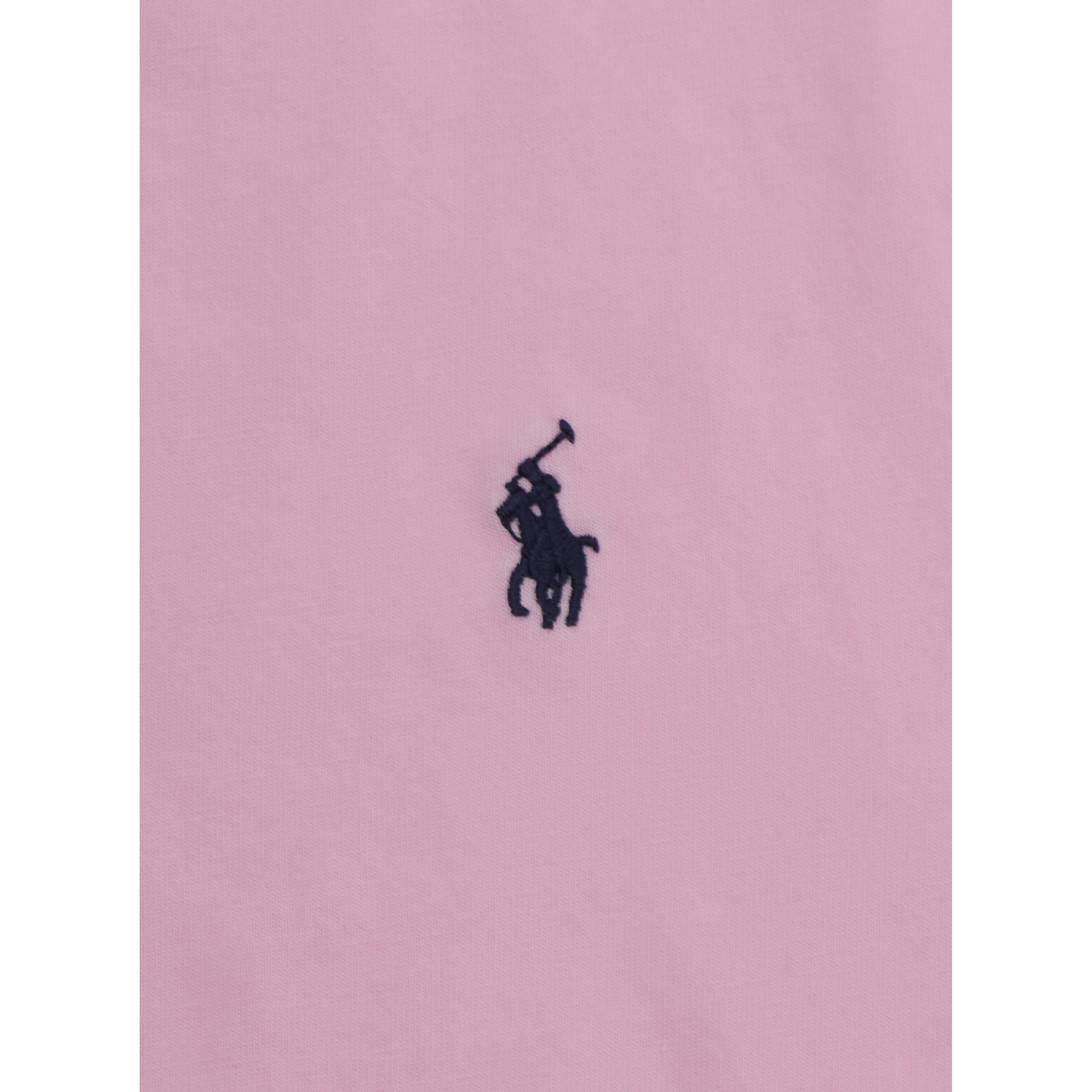 Pink T-Shirt with Front Logo in Cotton for Women