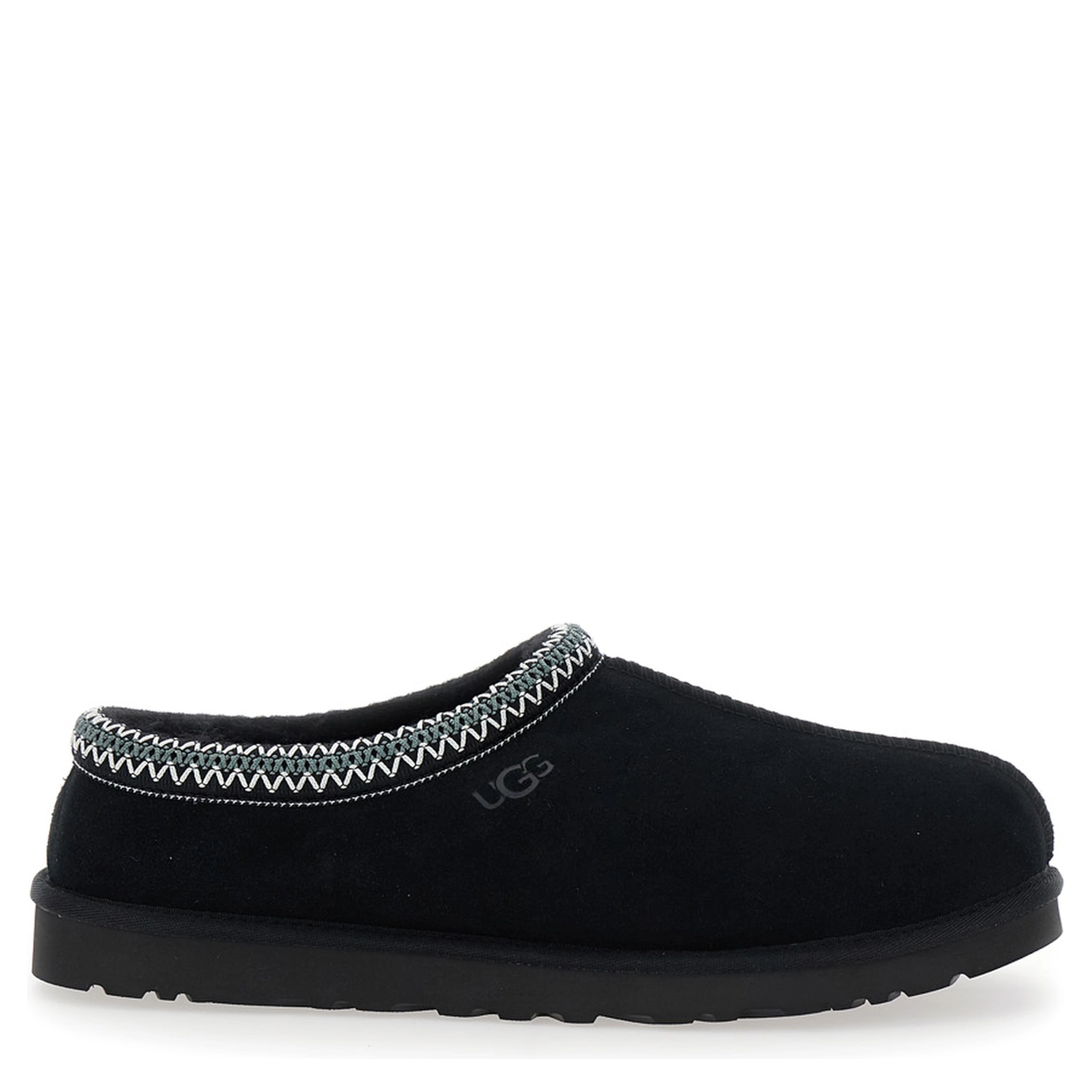 Mule Tasman with Logo Embossed in Suede Black Men