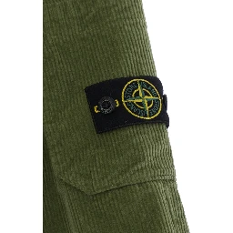 Green Pants with elasticated waist and logo patch on the front in cotton Boy