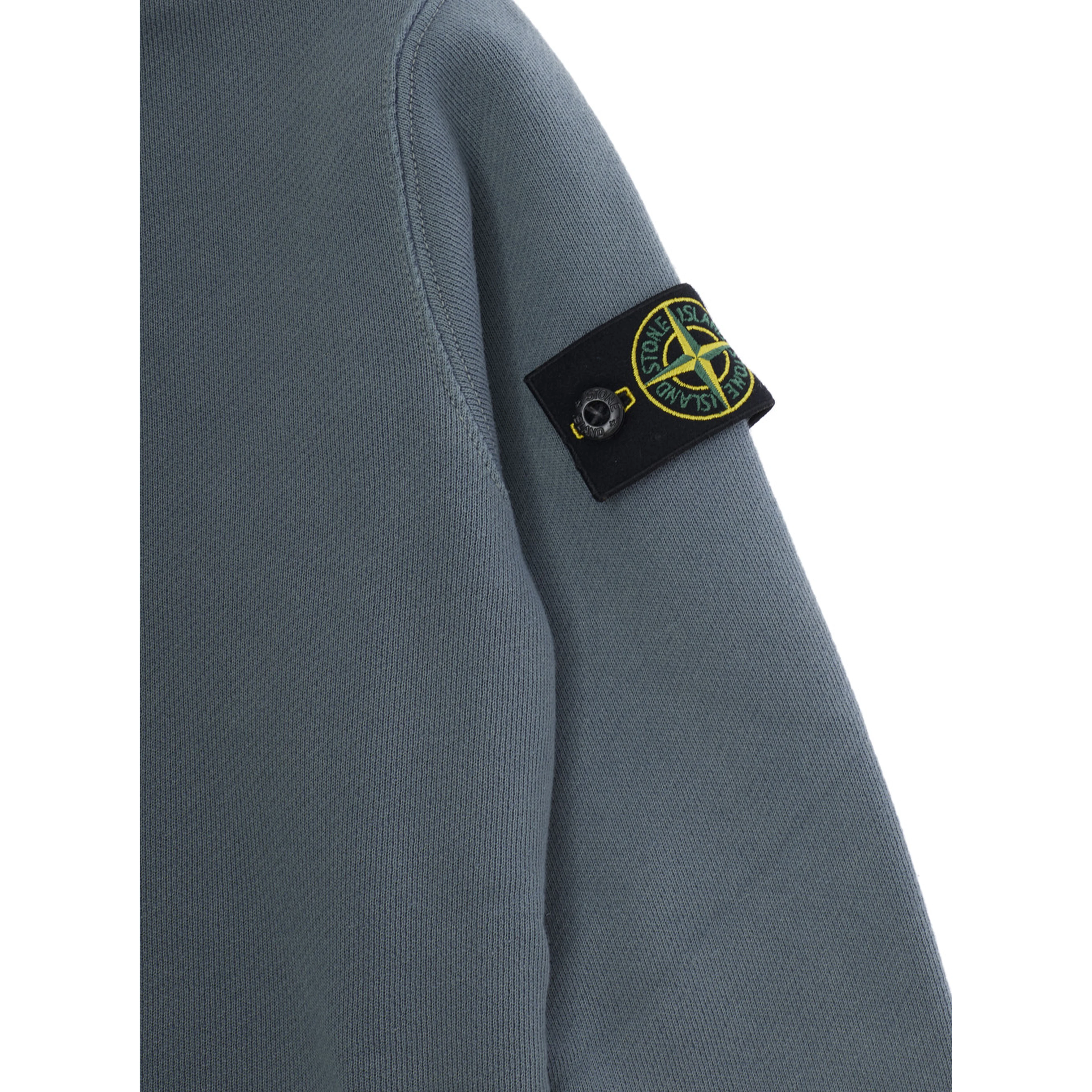 blue Hoodie with logo patch on the sleeve in cotton for Boy