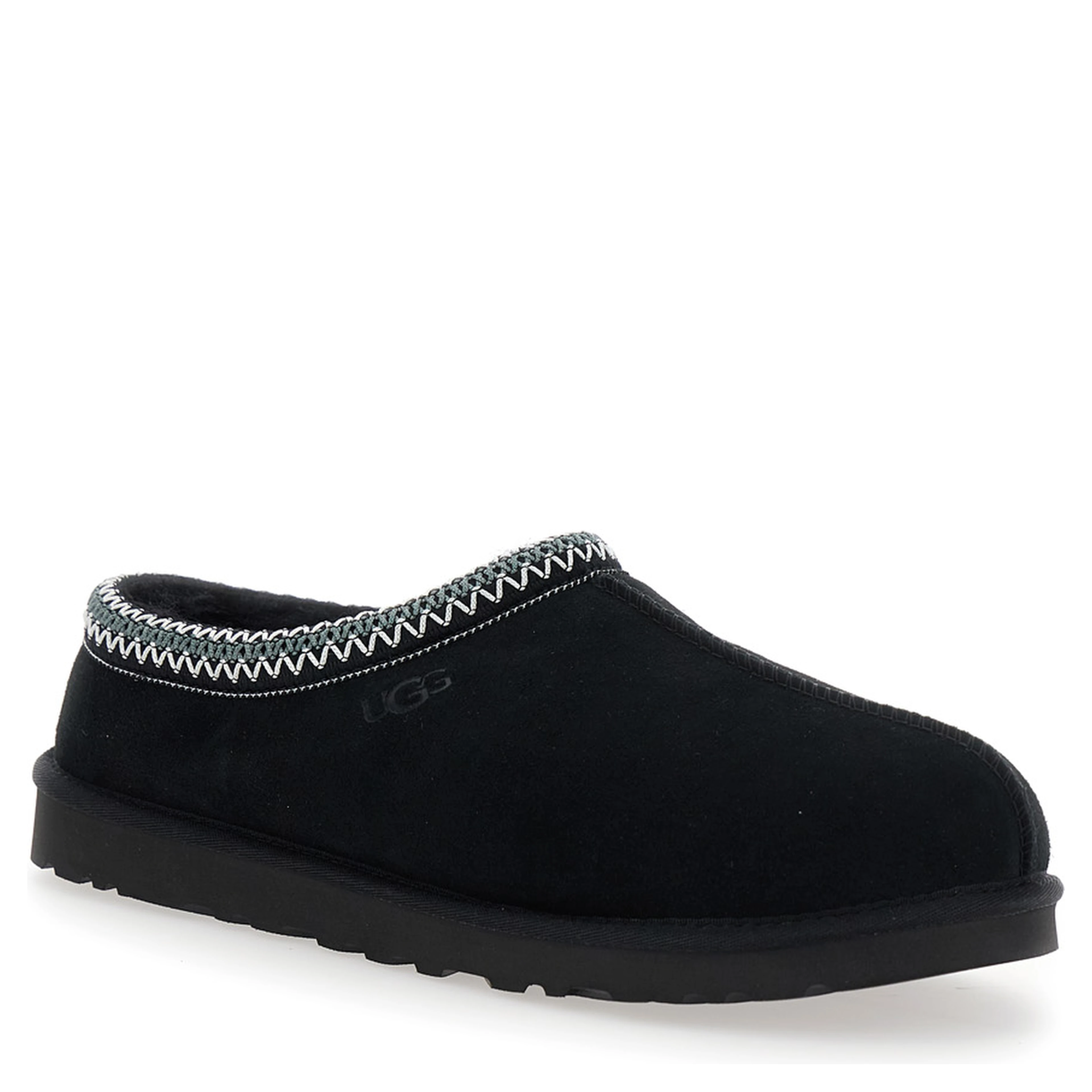 Mule Tasman with Logo Embossed in Suede Black Men
