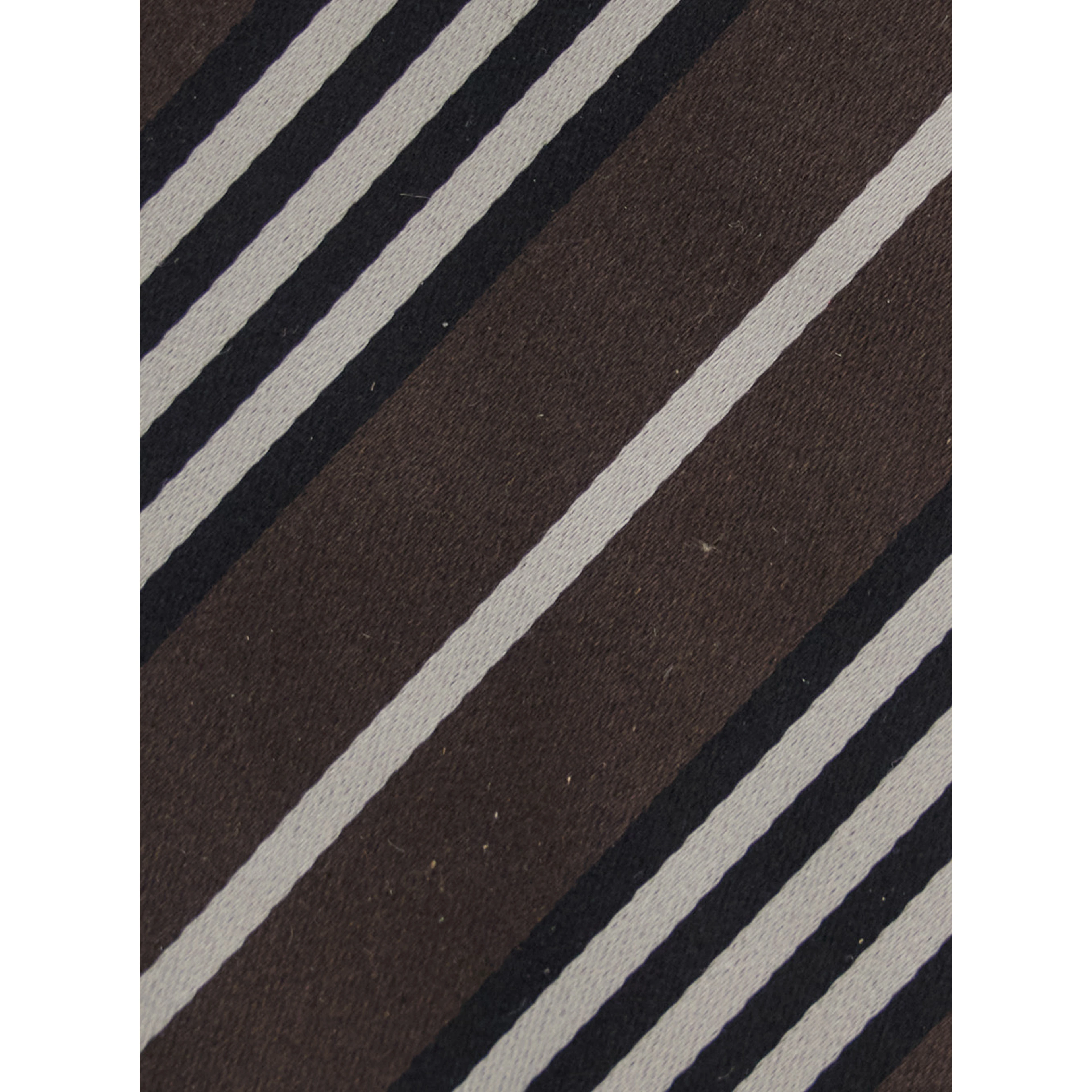 brown Tie with all-over stripe motif in silk for men
