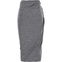 JELDIA grey Skirt with gathered design in fabric and wool for women