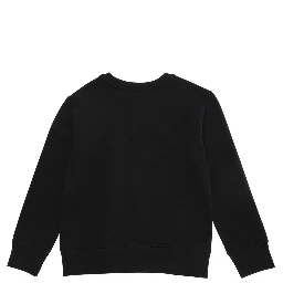 Sweatshirt with V-Neck and Pony Embroidery in Cotton Blend Black Boy