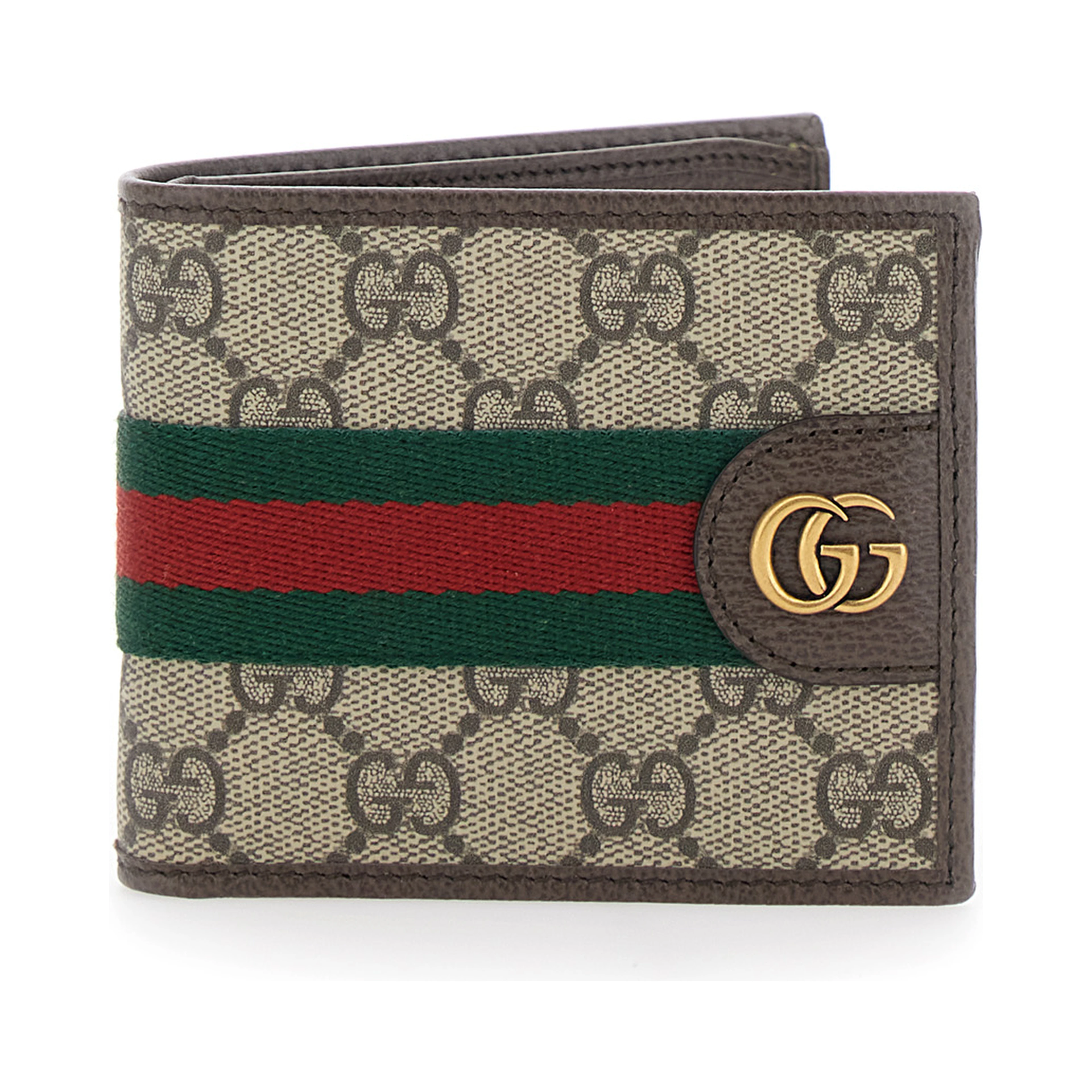 Wallet Ophidia with GG Logo and Web Motif in GG Canvas Beige Men