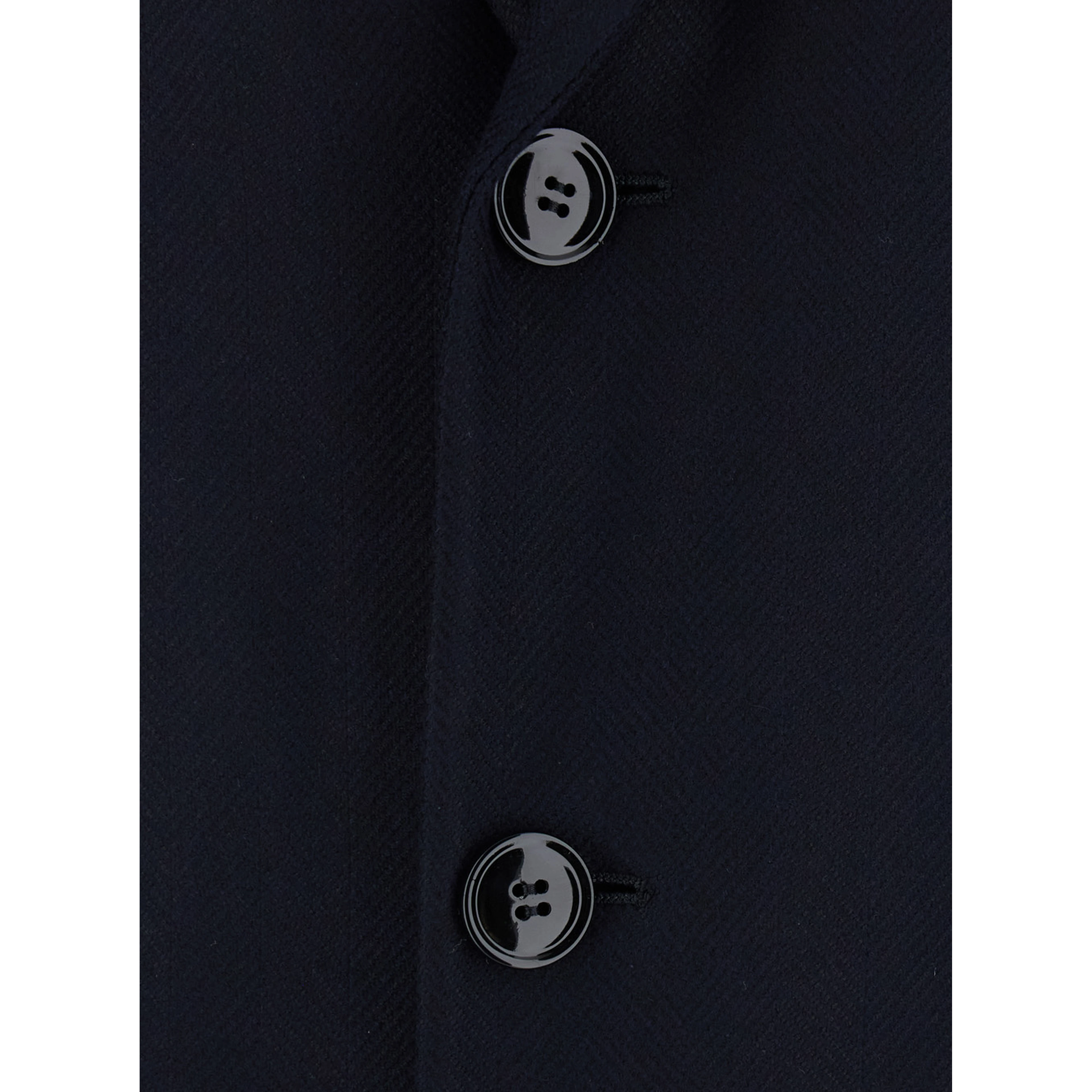 Blue Single-breasted coat with Notched revers and Chevron motif in wool and cashmere for men