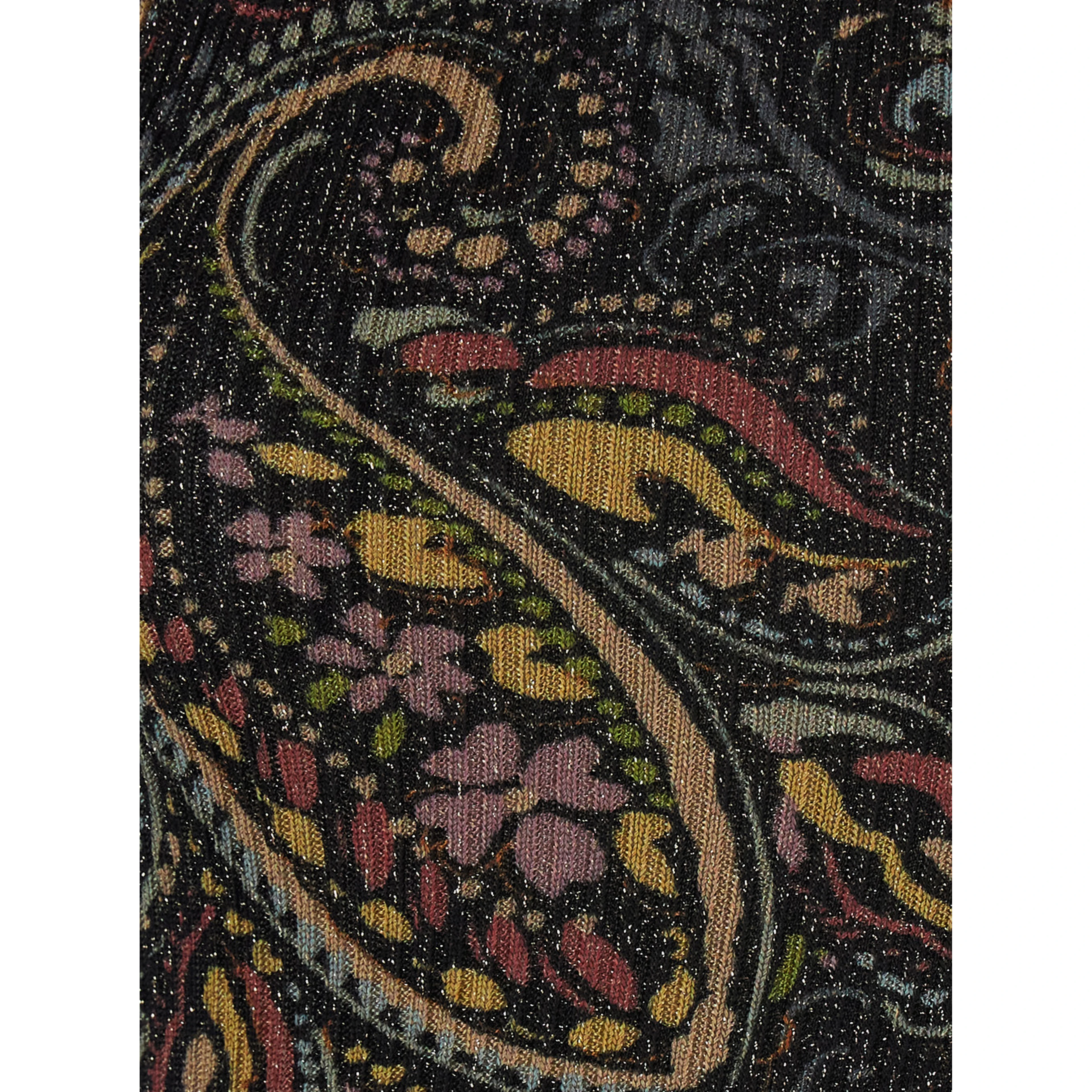 Multicolor Long sleeveless round neck dress with all-over embroidery in Tech Fabric for women