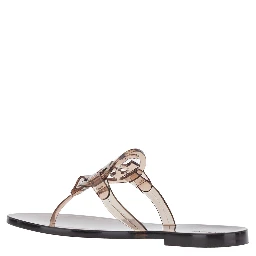 Brown Sandals with Flip-Flop Design and Miller Plate in TPU women