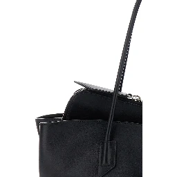 Shoulder Bag Passeggiata Medium with Asymmetric Design and Two Top Handles in Black Leather for Women