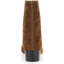 Carole Brown Ankle Boots with Medium Block  Heel in Suede for Women