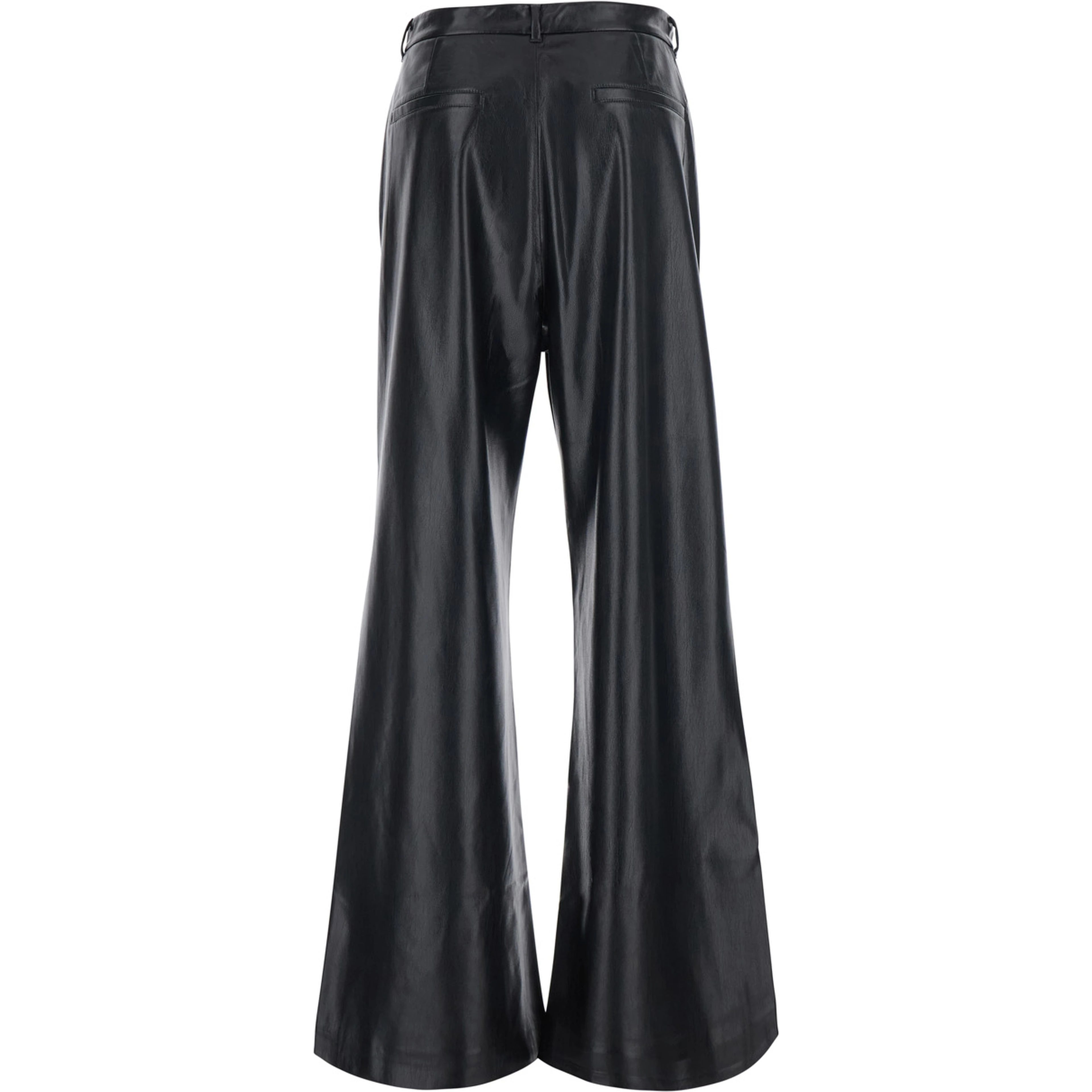 Sasha black Pants with five-pocket design in eco-leather for women
