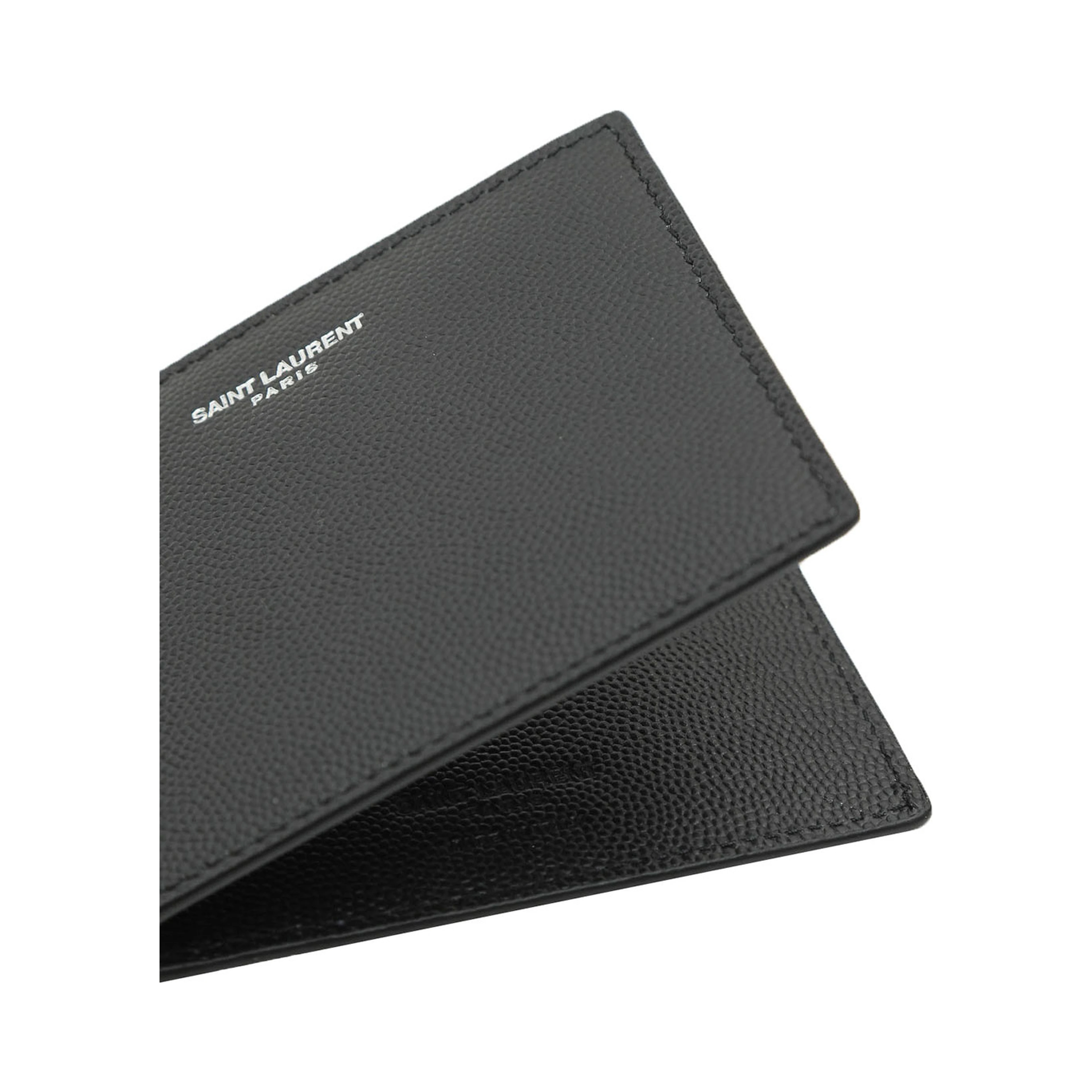 Wallet with Logo on the Front in Black Leather for Men