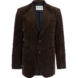 brown single-breasted Jacket with Notched revers in corduroy Men