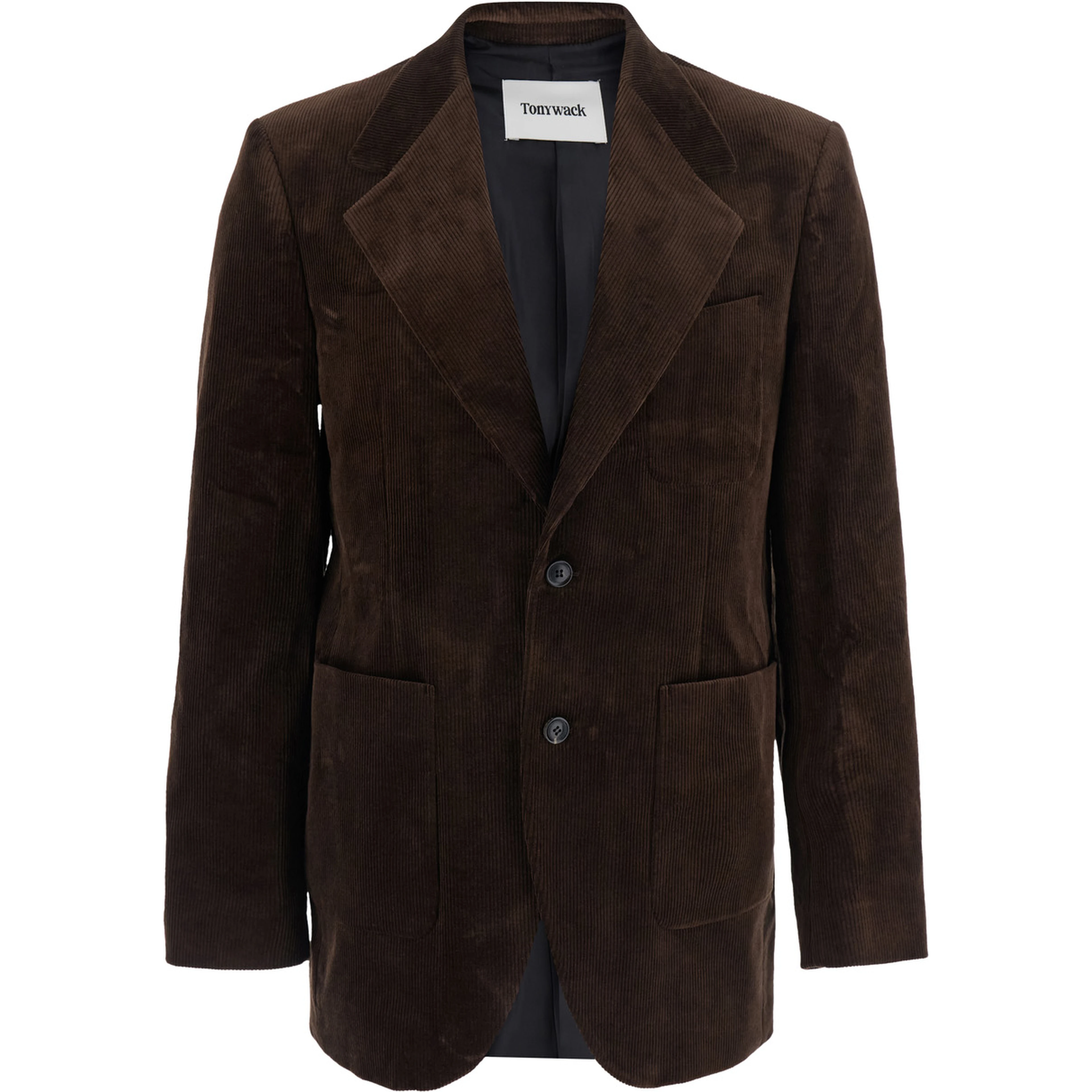 brown single-breasted Jacket with Notched revers in corduroy Men