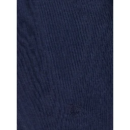 Blue Crew neck T-shirt with logo embroidery on the front in Blend cotton for men