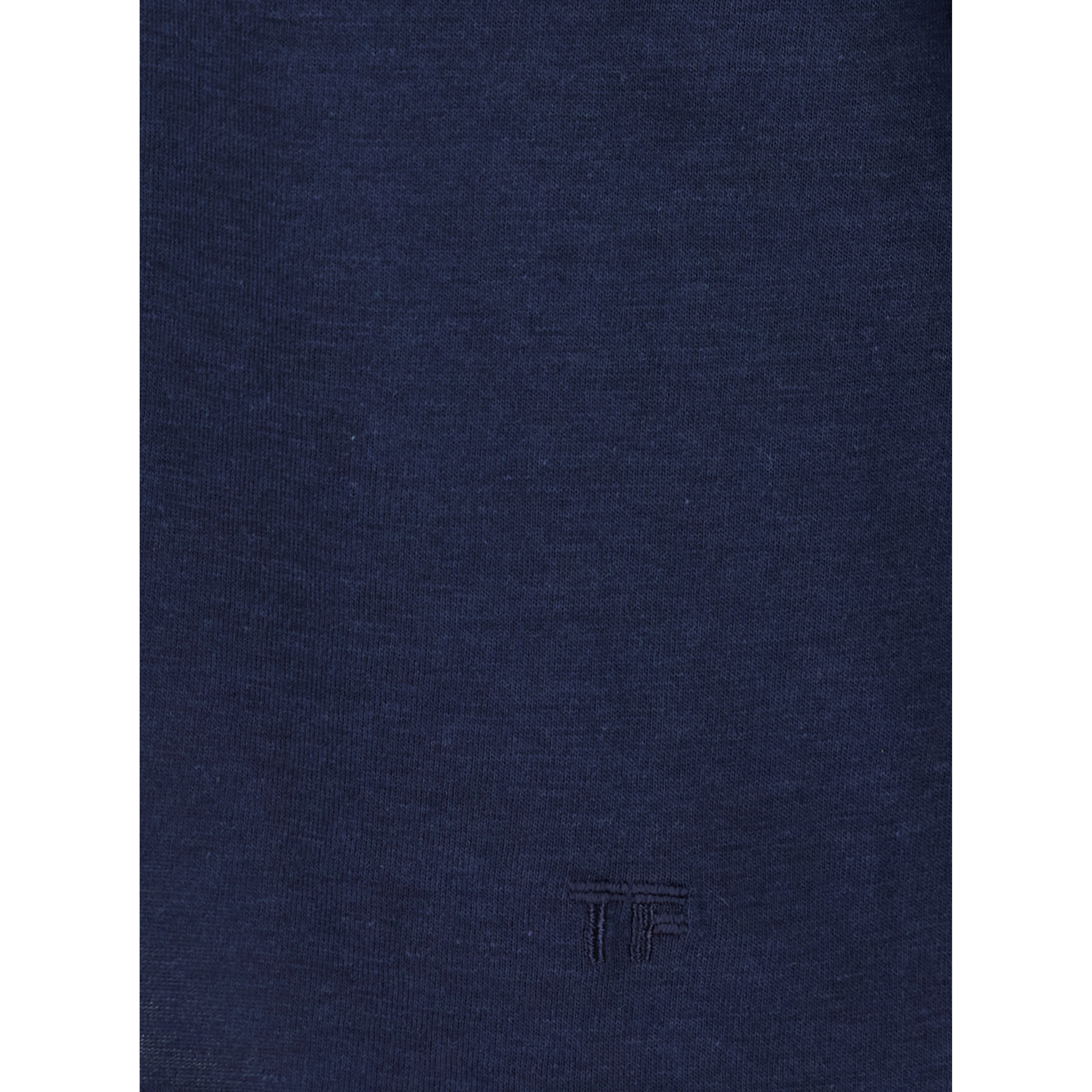 Blue Crew neck T-shirt with logo embroidery on the front in Blend cotton for men