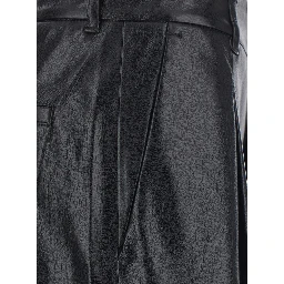 Sasha black Pants with five-pocket design in eco-leather for women