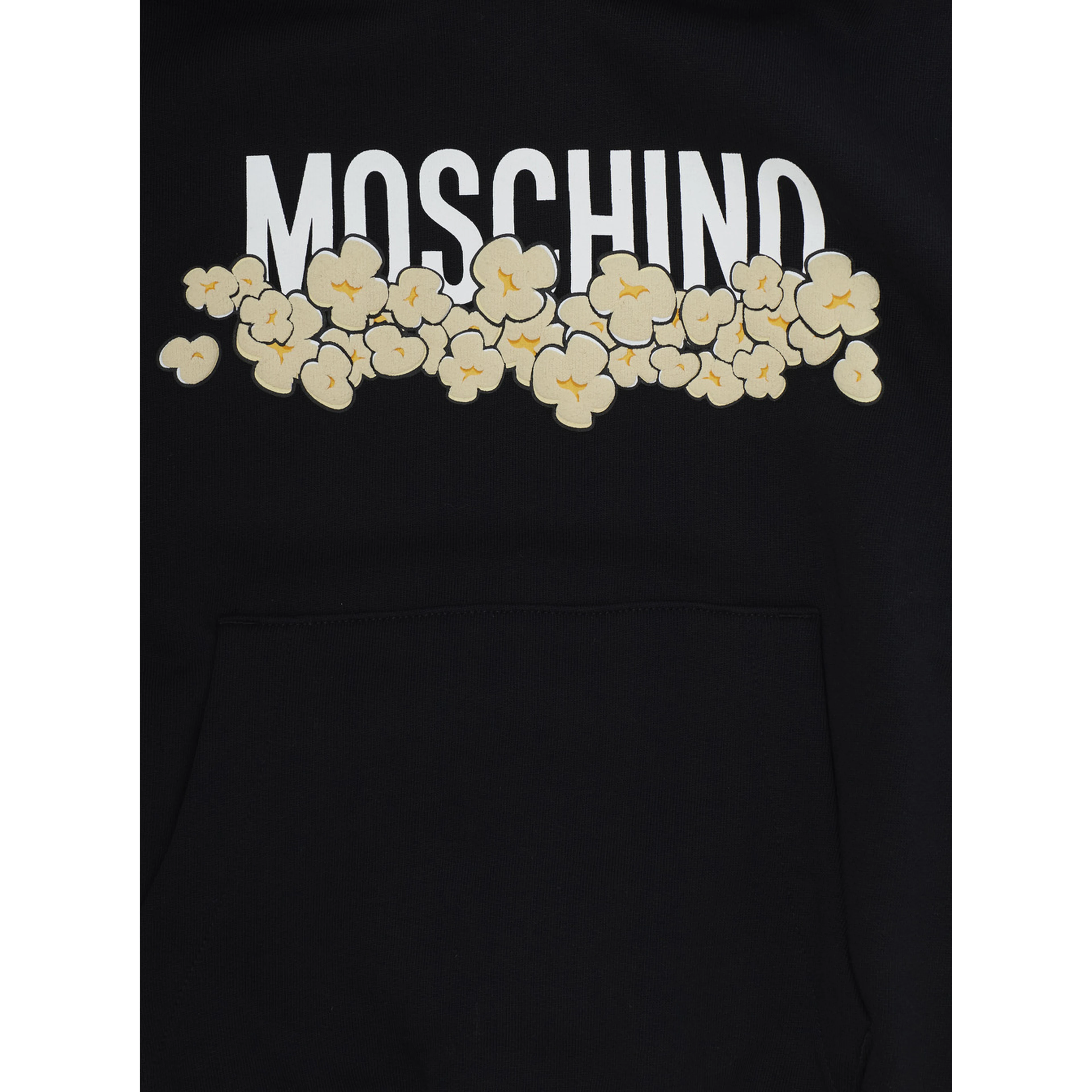 Black hoodie with logo lettering on the front in cotton Boy